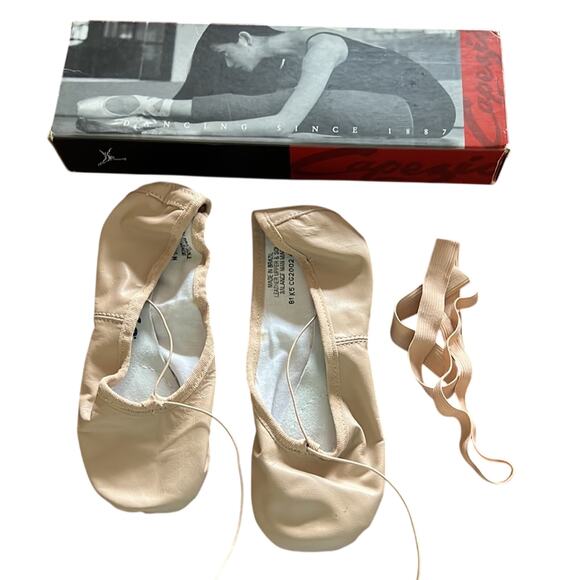 Capezio Pink Split Sole Leather Ballet Slippers 4.5M Dance - Picture 3 of 4